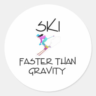TOP Ski Faster Classic Round Sticker
