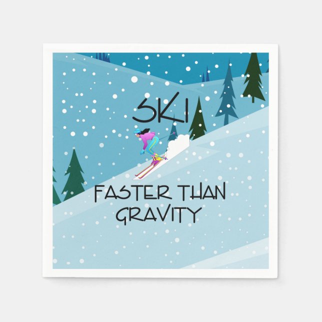 TOP Ski Faster Napkin (Front)