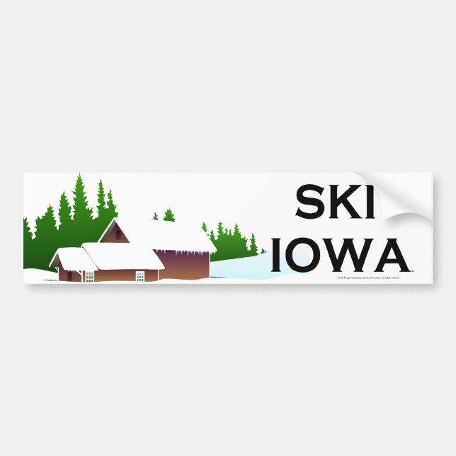 TOP Ski Iowa Bumper Sticker (Front)