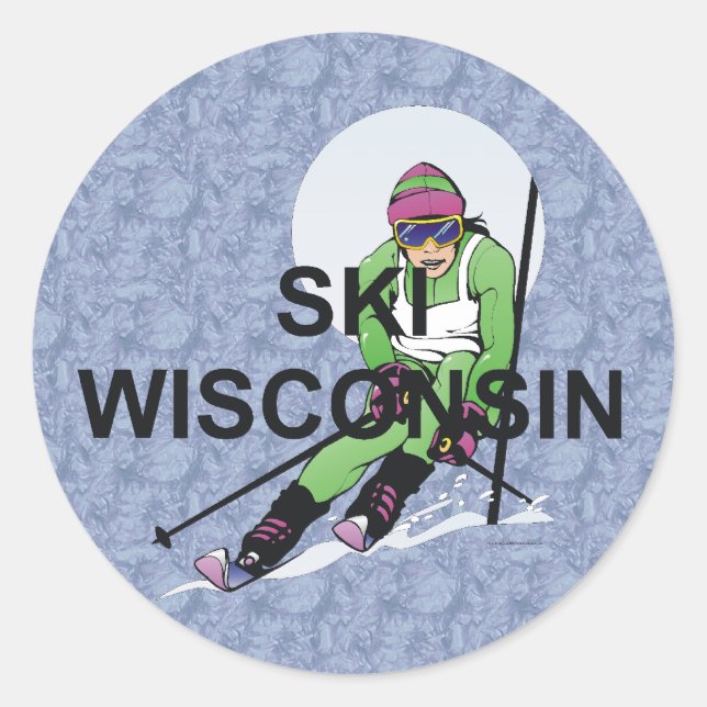 TOP Ski Wisconsin Classic Round Sticker (Front)