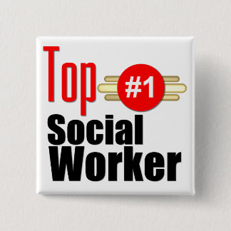 Top Social Worker 15 Cm Square Badge