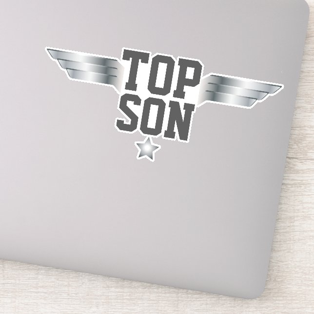 Top Son Aviator Pilot Wings Silver Effect (Detail)
