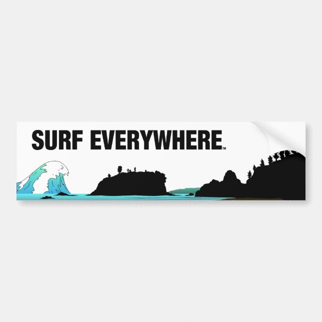 TOP Surf Everywhere Bumper Sticker (Front)