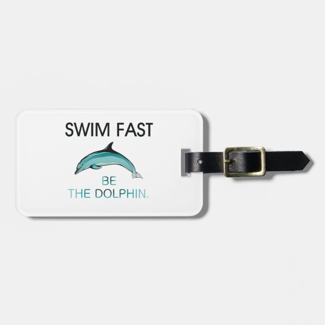 TOP Swim Dolphin Fast Luggage Tag (Front Horizontal)