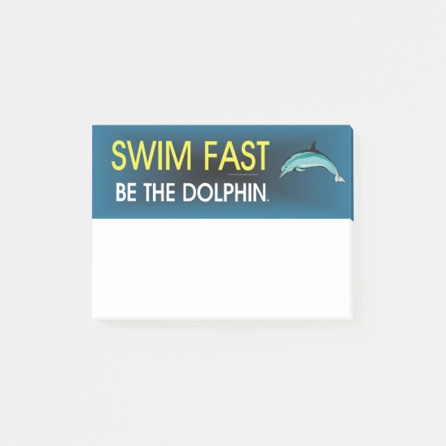 TOP Swim Dolphin Fast Post-it Notes (Front)