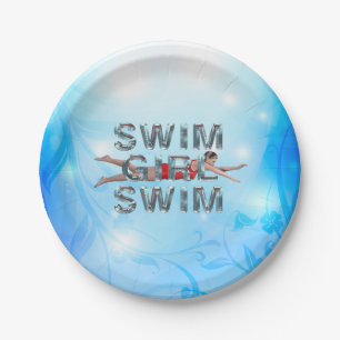 TOP Swim Girl Swim Paper Plate
