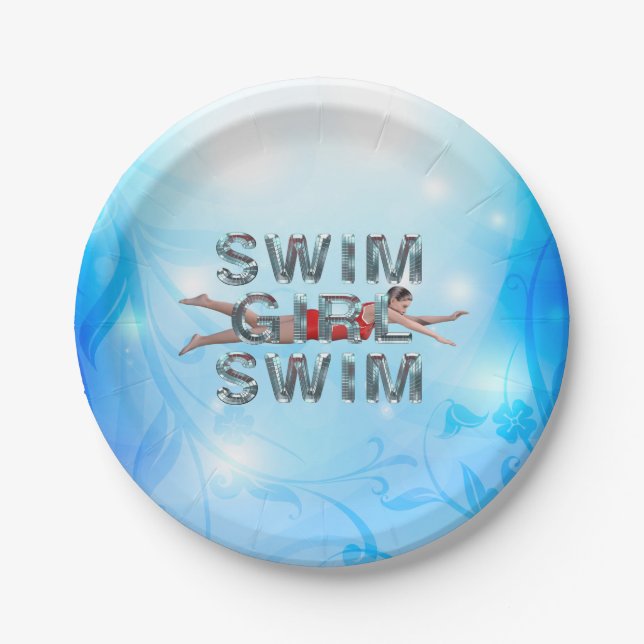 TOP Swim Girl Swim Paper Plate (Front)