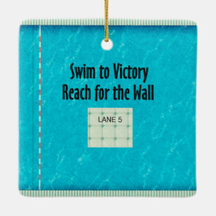 TOP Swim Team Slogan Ceramic Tree Decoration
