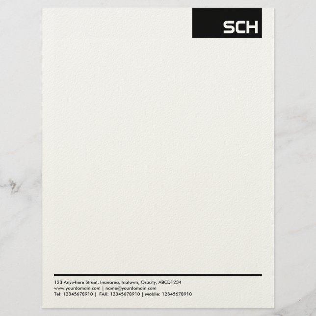 Top Tag - Black (Felt) Custom Letterhead (Front)