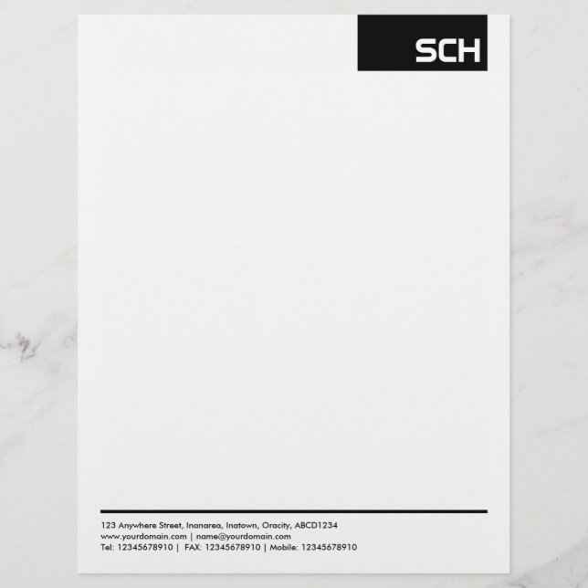 Top Tag  - Black Letterhead (Front)