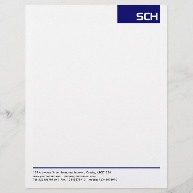 Top Tag - Deep Navy Letterhead Template (Front)