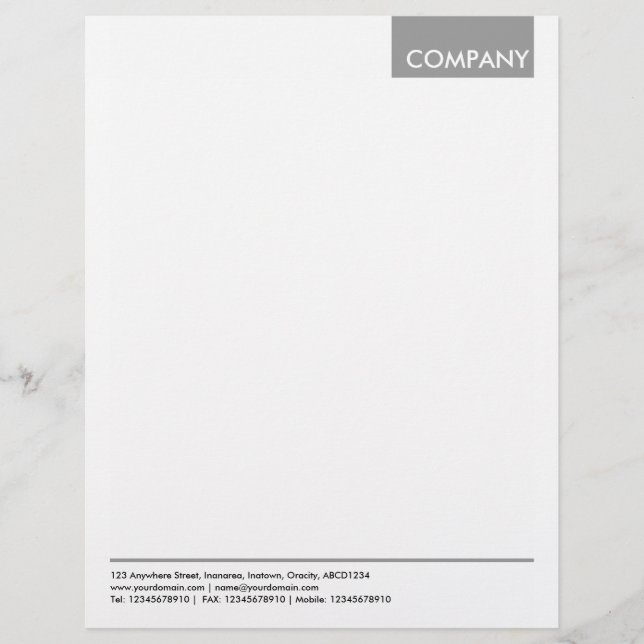 Top Tag - Grey Customised Letterhead (Front)