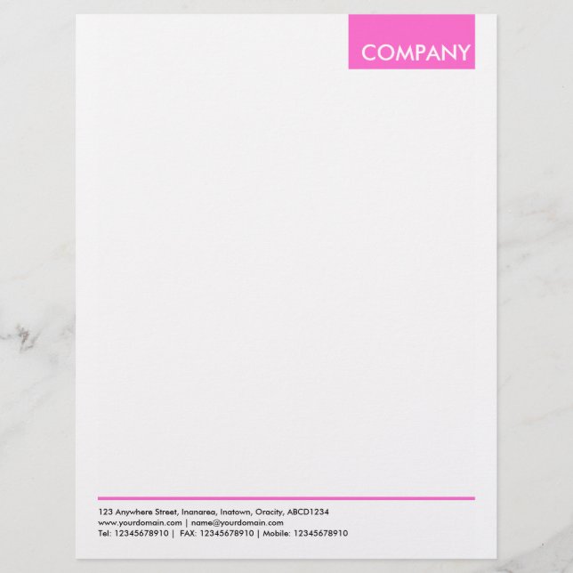 Top Tag - Pink Letterhead (Front)