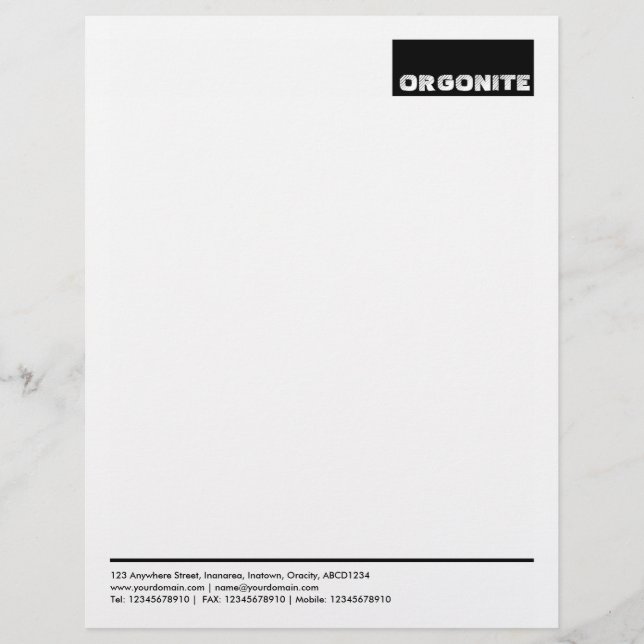 Top Tag v2 - Black Personalized Letterhead (Front)