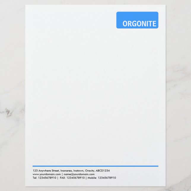 Top Tag v3 - Blue 3399FF Customized Letterhead (Front)