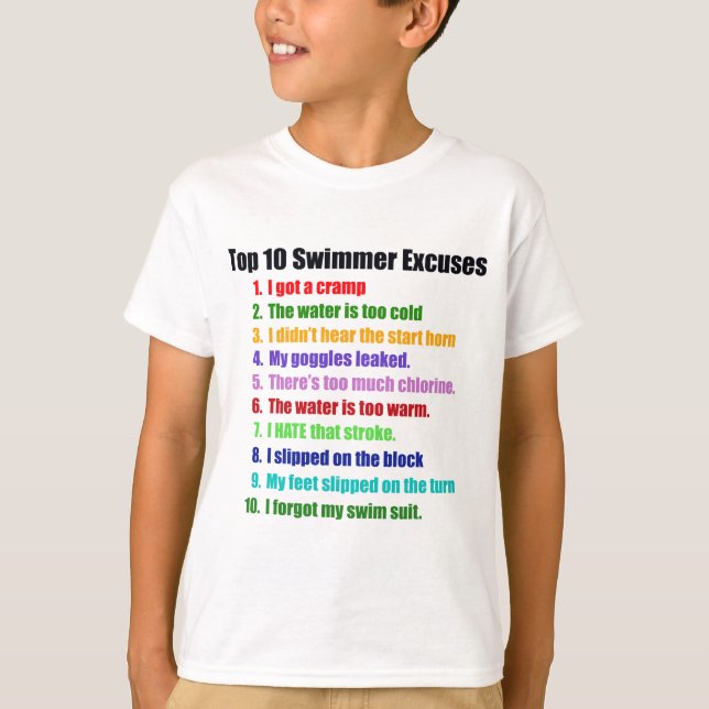 Top Ten Swimmers Excuses (Front)