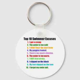 Top Ten Swimmers Excuses Key Ring