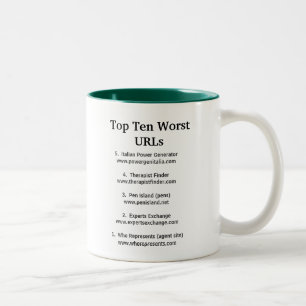 Top Ten Worst URLs Two-Tone Coffee Mug