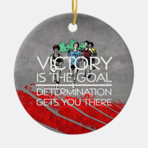 TOP Track Victory Slogan Ceramic Tree Decoration