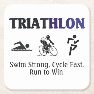 TOP Triathlon Square Paper Coaster