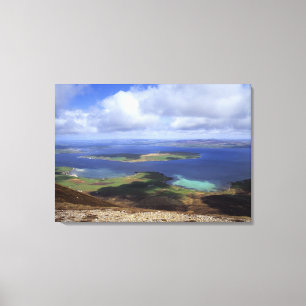 Top view: burra sound, graemsay & orkney mainland canvas print