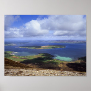 Top view: burra sound, graemsay & orkney mainland poster