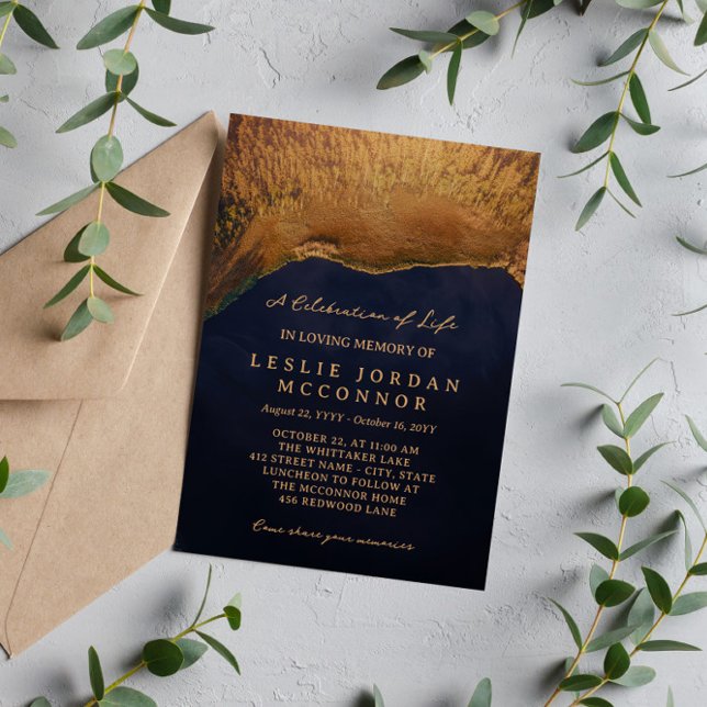 Top View Forest Lake Celebration of Life Invitation (Creator Uploaded)