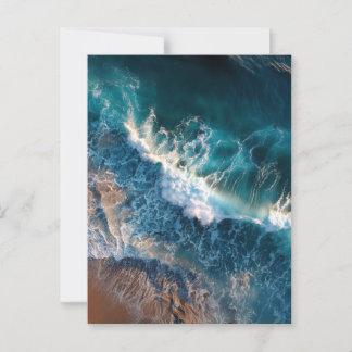 top view of ocean waves Postcard