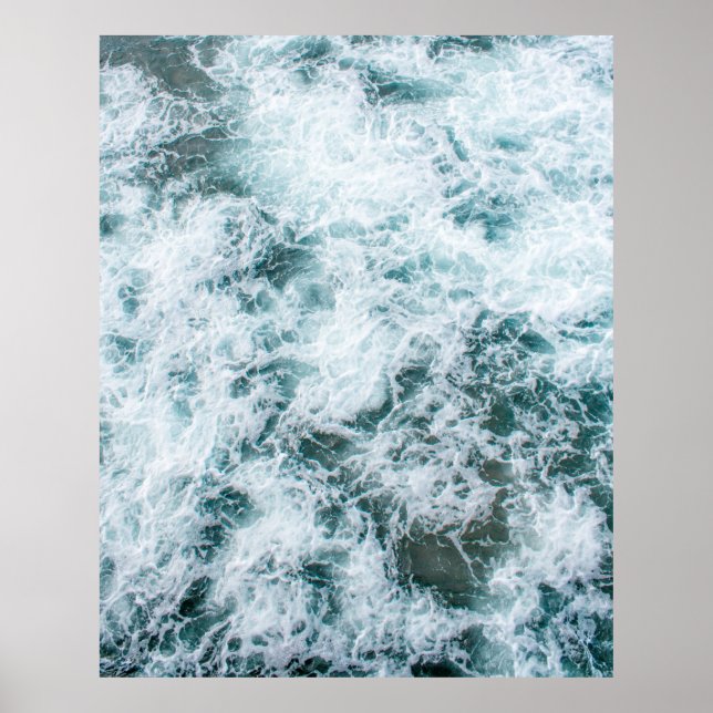Top view of ocean waves poster (Front)