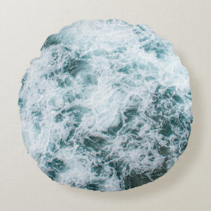 Top view of ocean waves round cushion