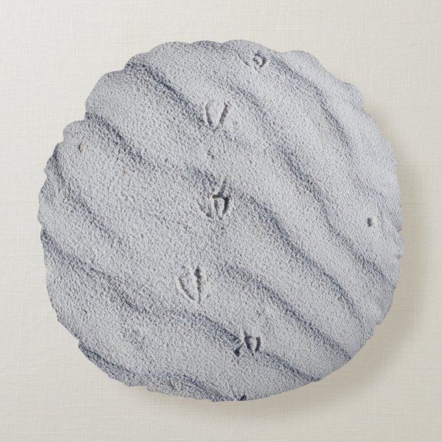 Top view of sand dunes round cushion (Front)