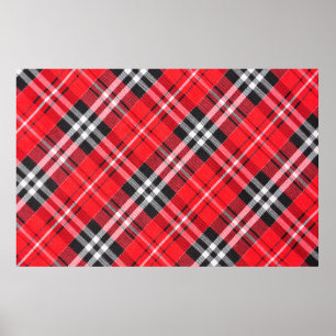 Top view of tartan cloth pattern on the table in r poster