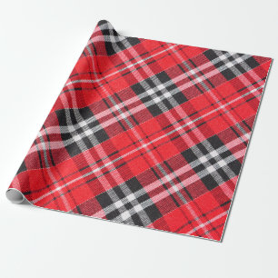 Top view of tartan cloth pattern on the table in r wrapping paper