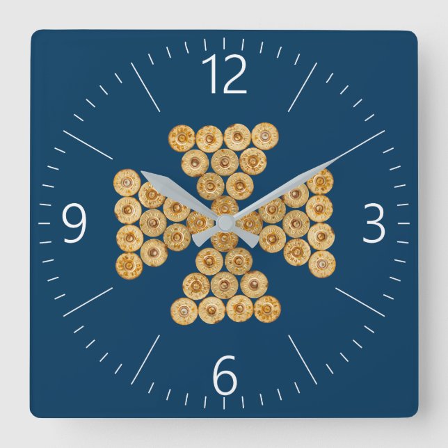Top view of the hunt cartridges square wall clock (Front)
