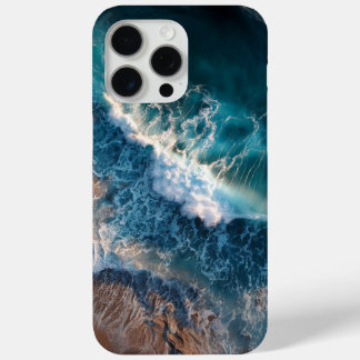 top view of waves spiral notebook iPhone 15 pro max case