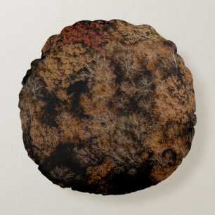 Top-view photography of tree round cushion