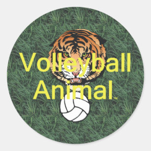 TOP Volleyball Animal Classic Round Sticker