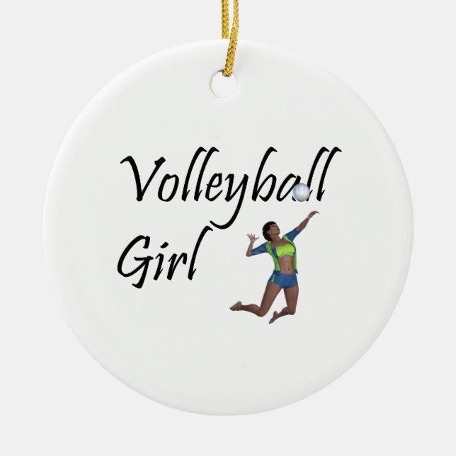 TOP Volleyball Girl Ceramic Tree Decoration (Front)