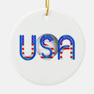 TOP Volleyball in the USA Ceramic Tree Decoration