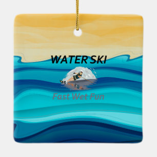 TOP Water Ski Ceramic Ornament
