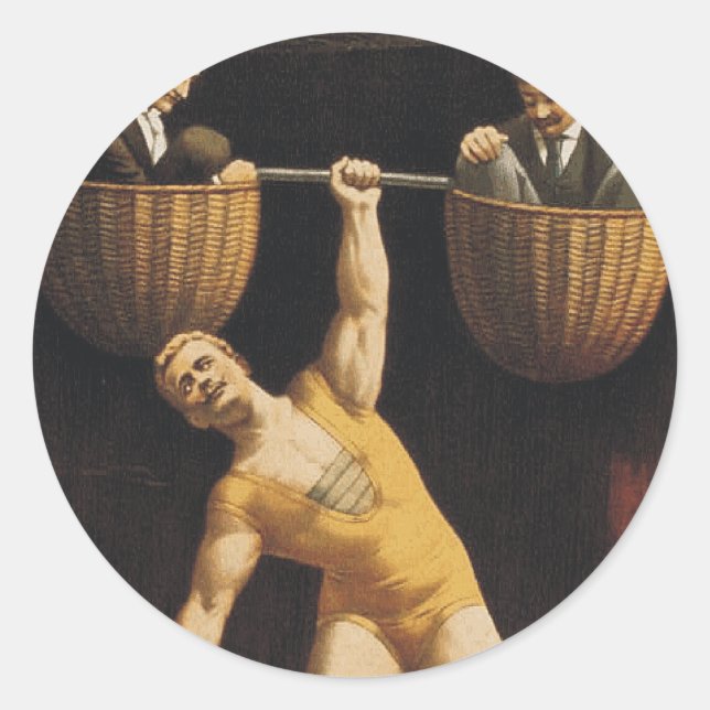 TOP Weightlifting Old School Classic Round Sticker (Front)