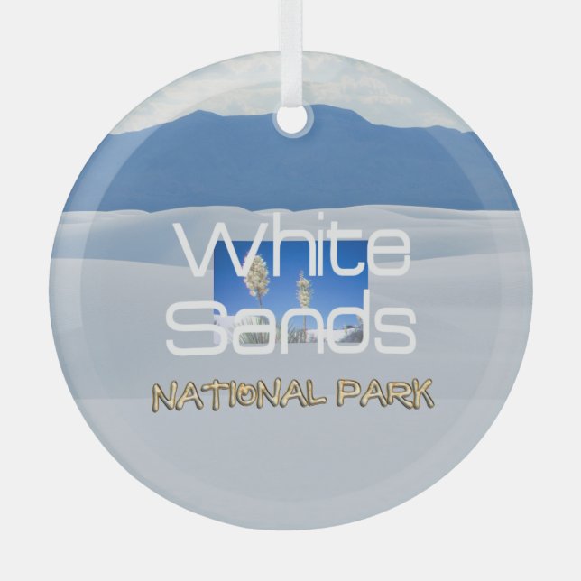 TOP White Sands Glass Ornament (Front)