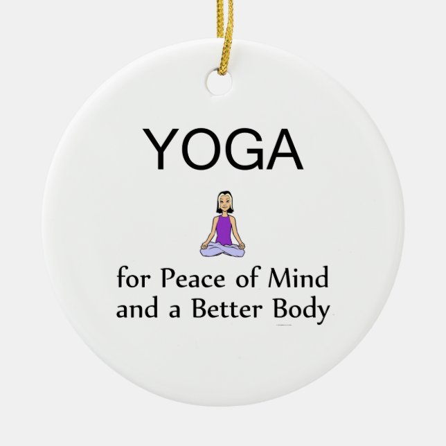 TOP Yoga Slogan Ceramic Tree Decoration (Front)