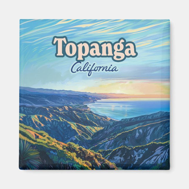 Topanga California Canyon Los Angeles Vintage Magnet (Front)