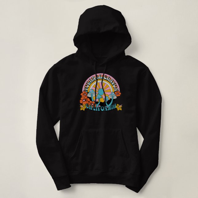 Topanga Canyon California Retro Vintage Psychedeli Hoodie (Design Front)