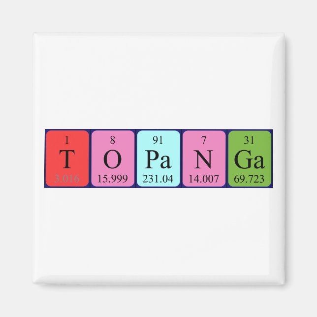 Topanga periodic table name magnet (Front)