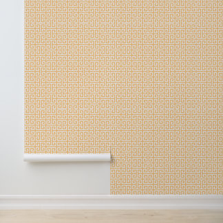 Topaz and White Greek Key Medium Wallpaper
