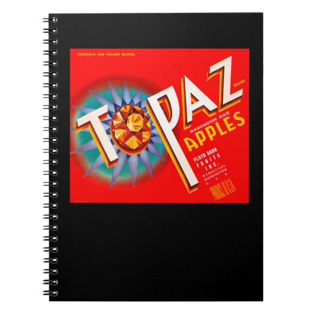 Topaz Apple Label Notebook (Front)