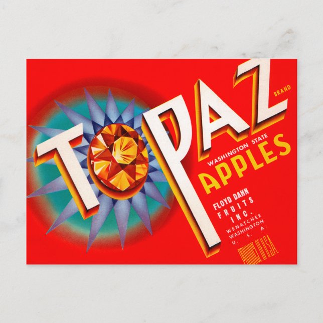 Topaz Apples Postcard (Front)