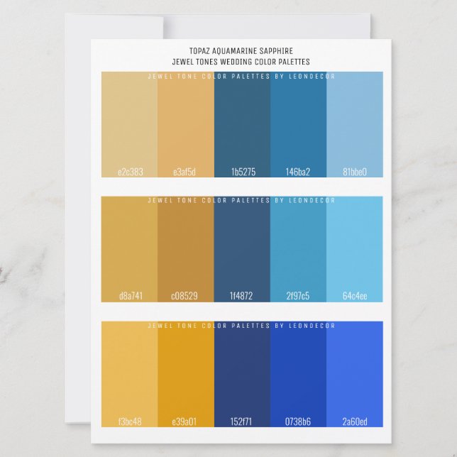 Topaz Aquamarine Sapphire Jewel Tone Wedding Colou (Front)